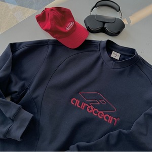 裏起毛ロゴカレッジネイビールーズスウェット　1110