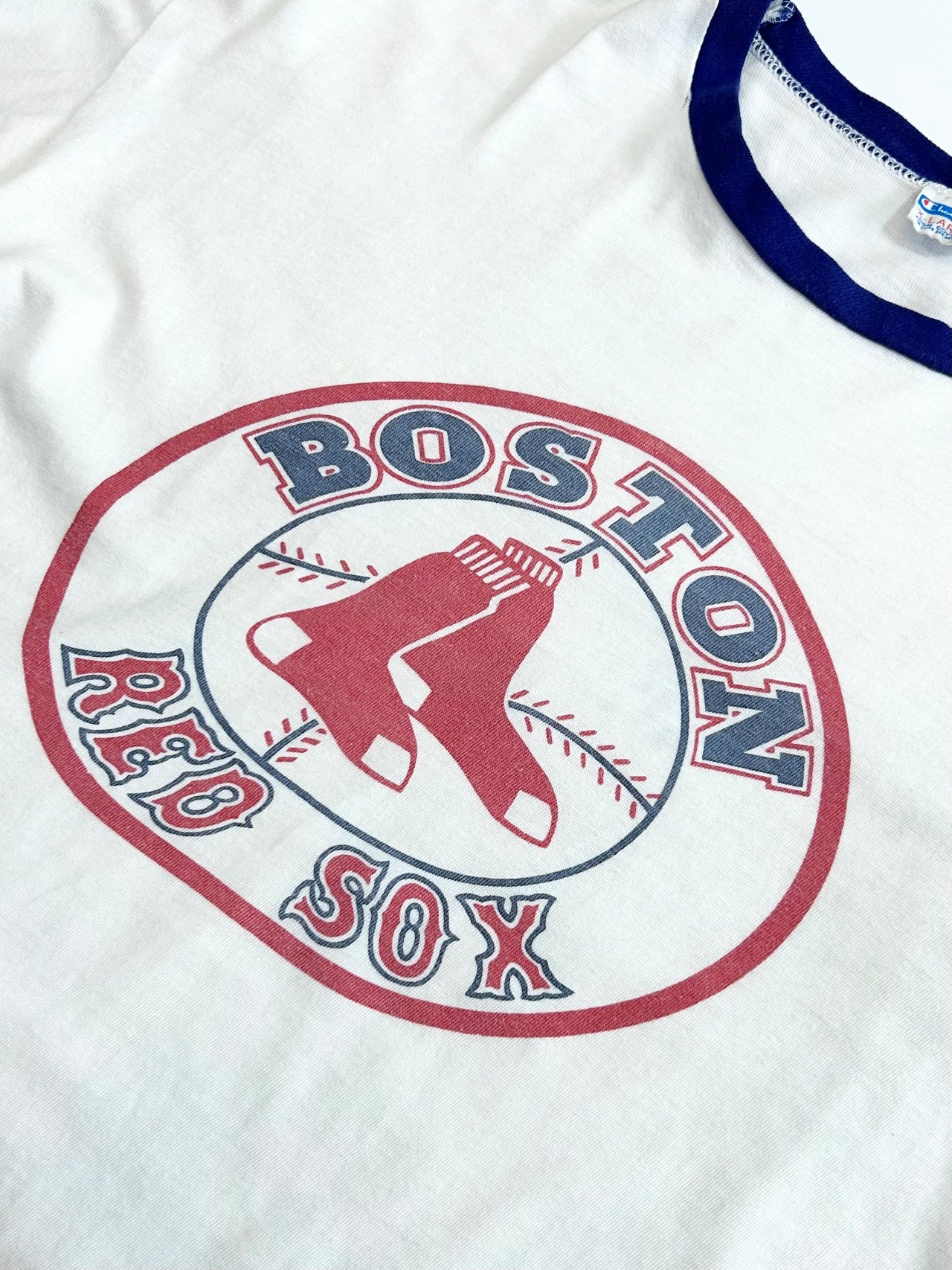 70s Champion "BOSTON RED SOX" Ringer Tee MADE IN USA Size XL