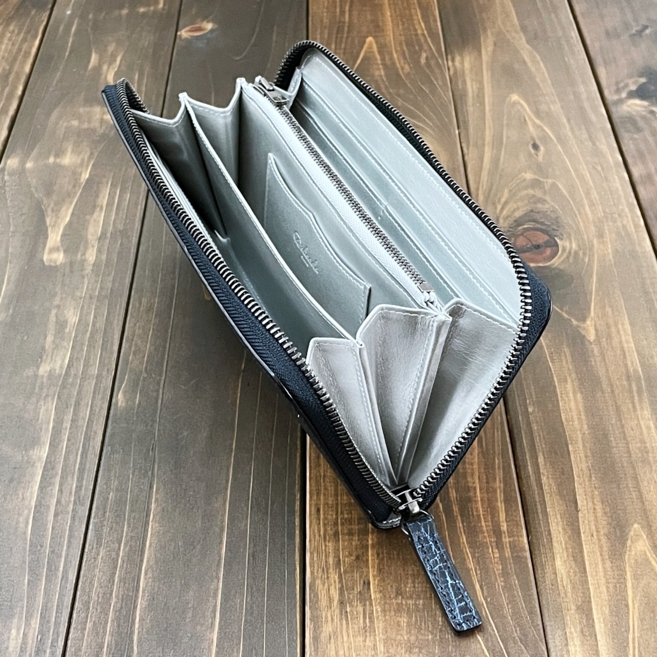 エレファント 長財布 クリスタルブルー