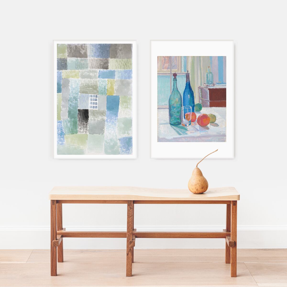 スペンサー・フレデリック・ゴア 青と緑のボトルとオレンジ 名画