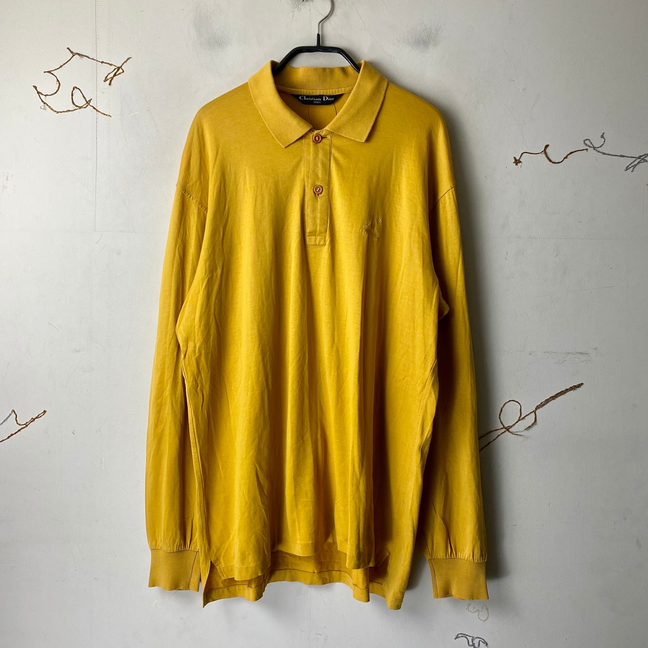 old CHRISTIAN DIOR mustard color pullover shirt