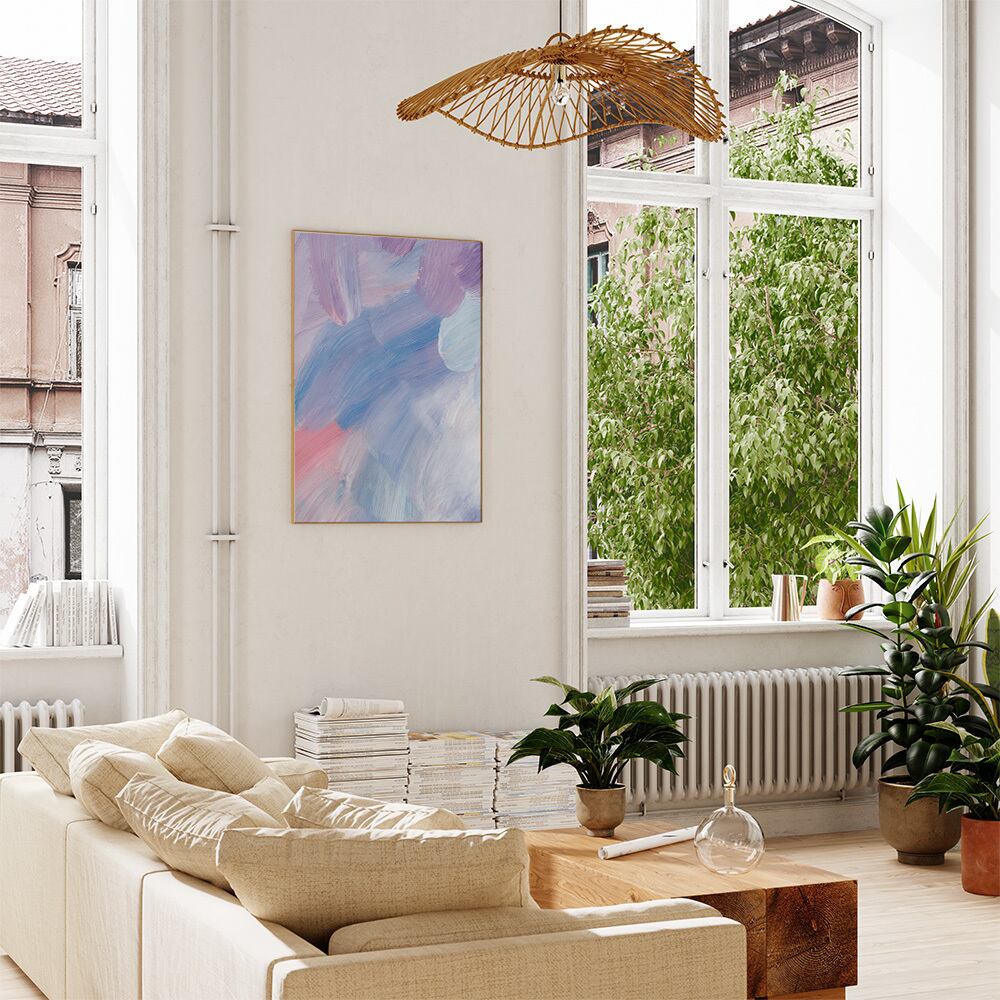 ポスター ペイント抽象画 / i0907 / パステルカラー モダンアート インテリアポスター