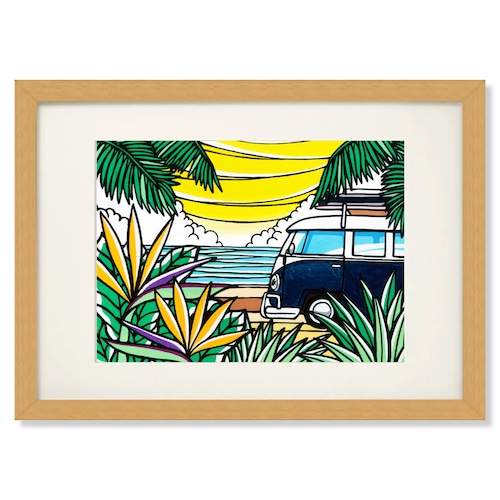 Art Print A4（Van of Paradise）with Frame