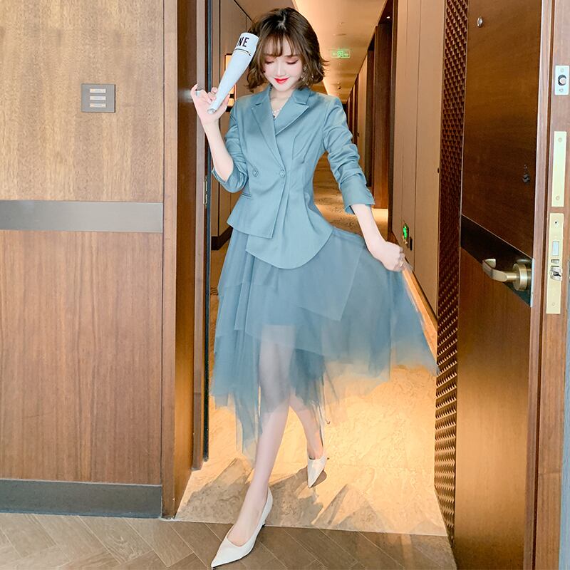 ブレザー メッシュスカート スプリング 春物 MIUCO51227571005