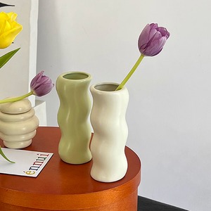 【VASE】小さめサイズミニマリズム芸術感ベース 全2色