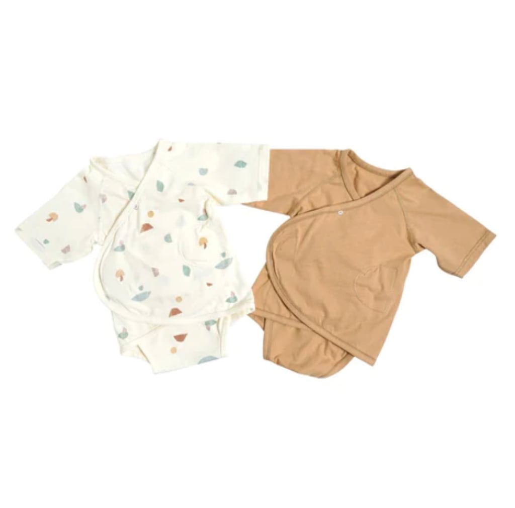 10mois(ディモワ) / PATTO SATTO HADAGI (パッとサッと肌着)2枚セット / キャラメル / 50-60cm・60-70cm