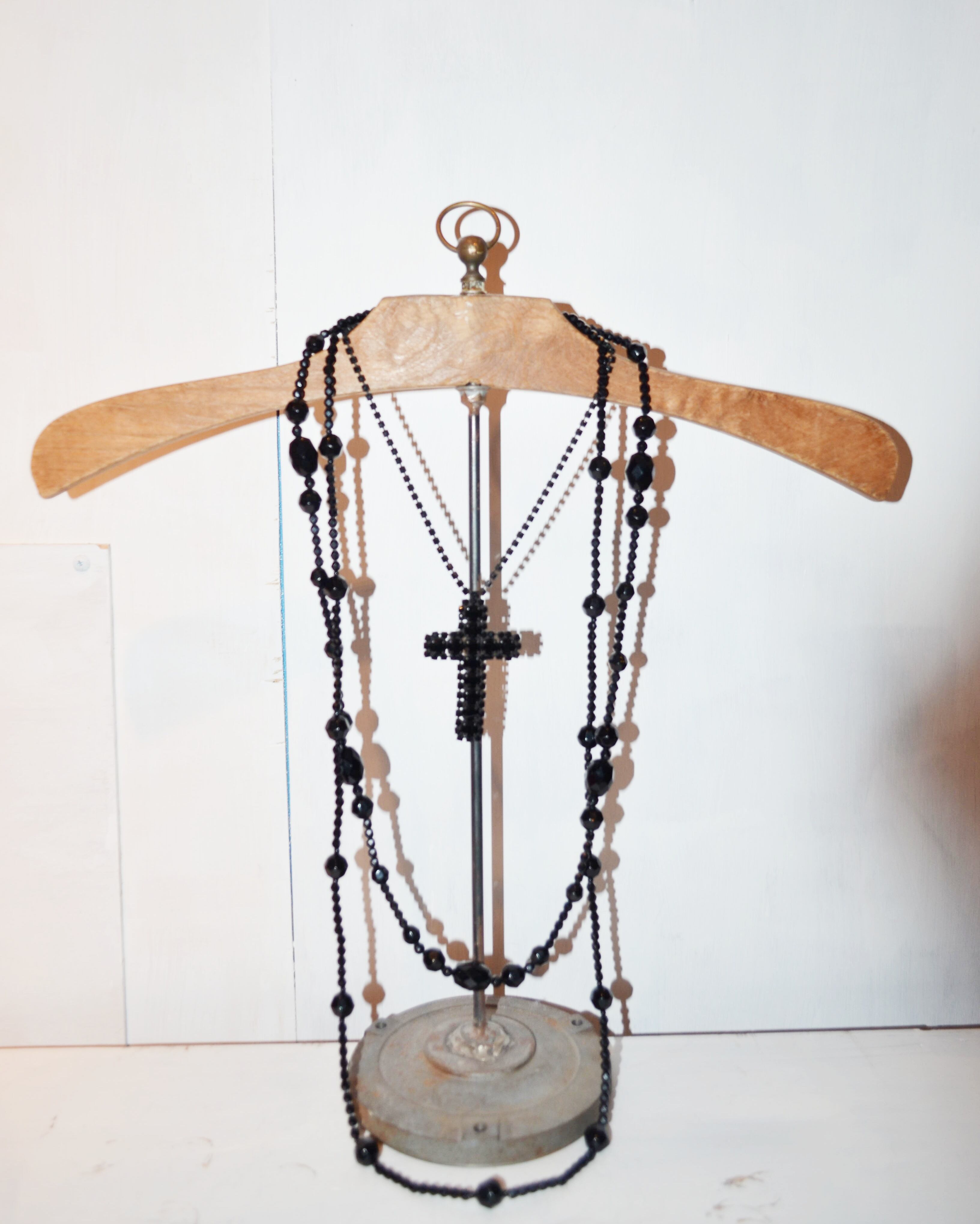 1990's Black Beads Cross | 腹の虫 / 心斎橋アメ村古着屋