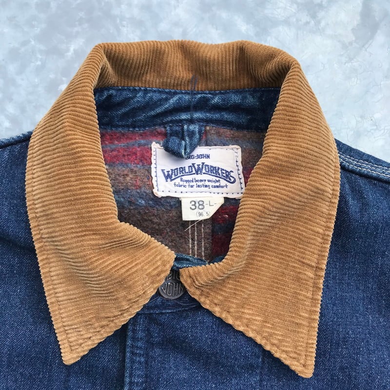 70's BIG JOHN WORLD WORKERS デニムカバーオール ブランケット 70's BIG JOHN WORLD WORKERS デニムカバーオール ブランケット