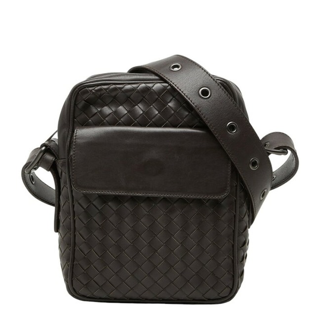 ボッテガヴェネタ イントレチャート ショルダーバッグ 163313 ブラウン レザー レディース BOTTEGAVENETA 【中古】