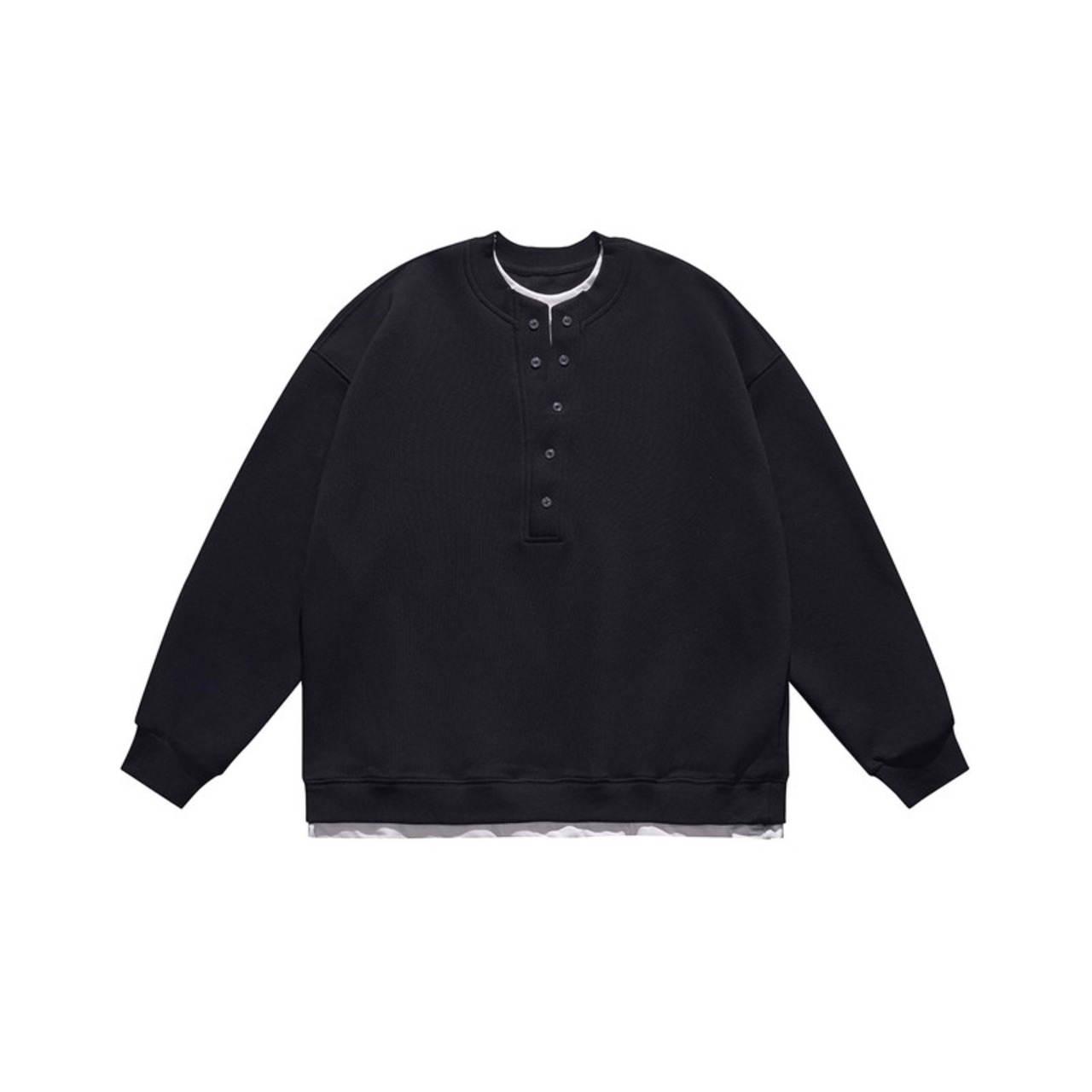 Button Front Wide Long Sleeve Sweat ◇2color H0859