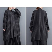 ピンストライプ ロング シャツ  00397
