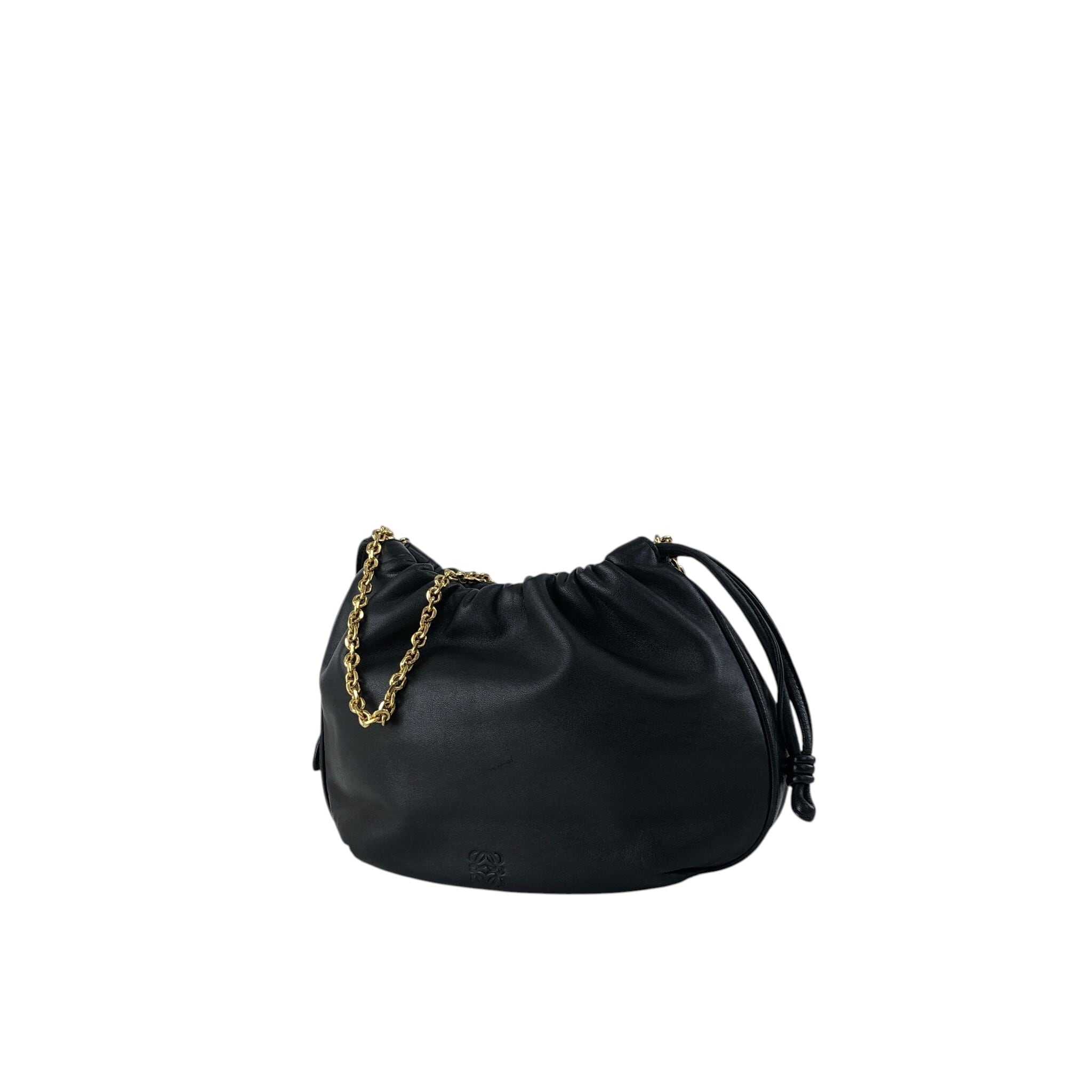 LOEWE ロエベ ショルダーバッグ ブラック アナグラム レザー チェーン