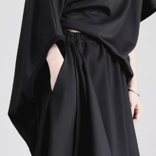 Asymmetrical wide leg sarouel pants C0893