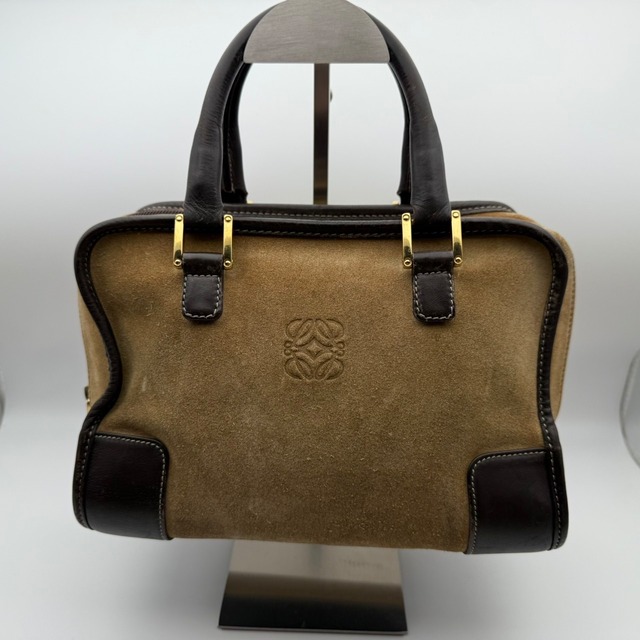 LOEWE / ロエベ アマソナ スエード ボストンバッグ（アナグラムロゴ／ヴィンテージ）