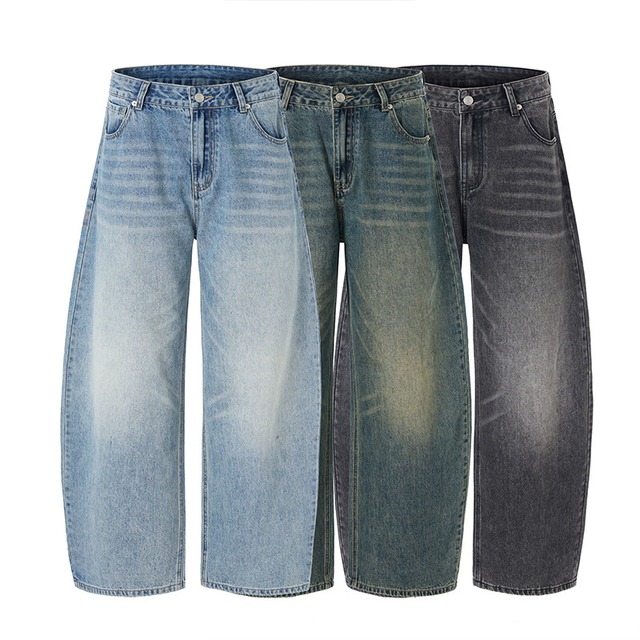 Washed loose denim pants 0012