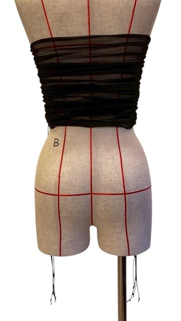 FUMIE=TANAKA フミエタナカ sheer gather bustier F26S37（BLK