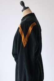 Black corduroy long sleeve shirt dress