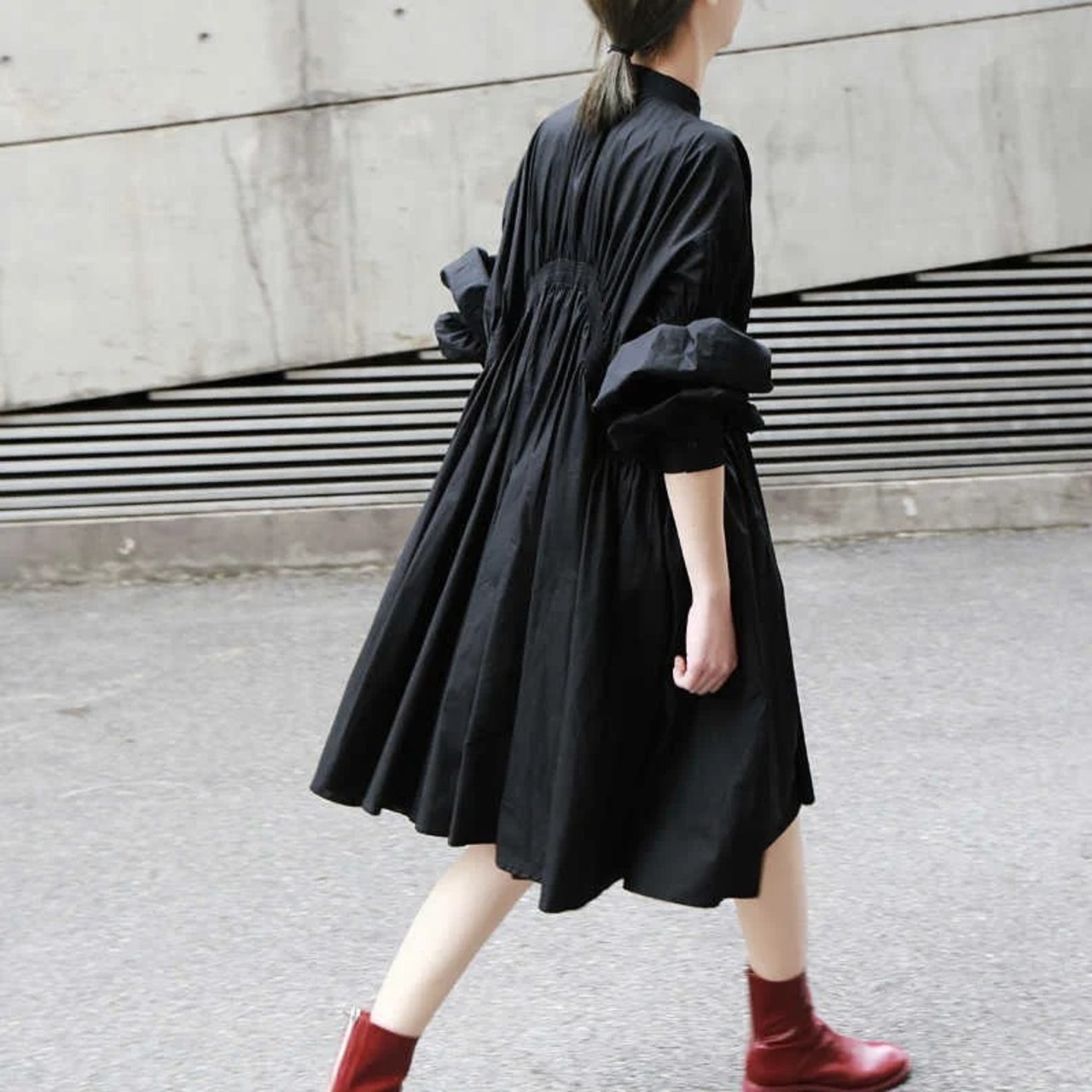 Irregular Ruffles Shift Dress / イレギュラー ラッフル シフト ドレス ワンピース