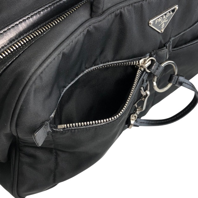 PRADA プラダ ハンドバッグ ブラック トライアングルロゴ カデナ ナイロン ミニボストン vintage ヴィンテージ オールド a5w87e
