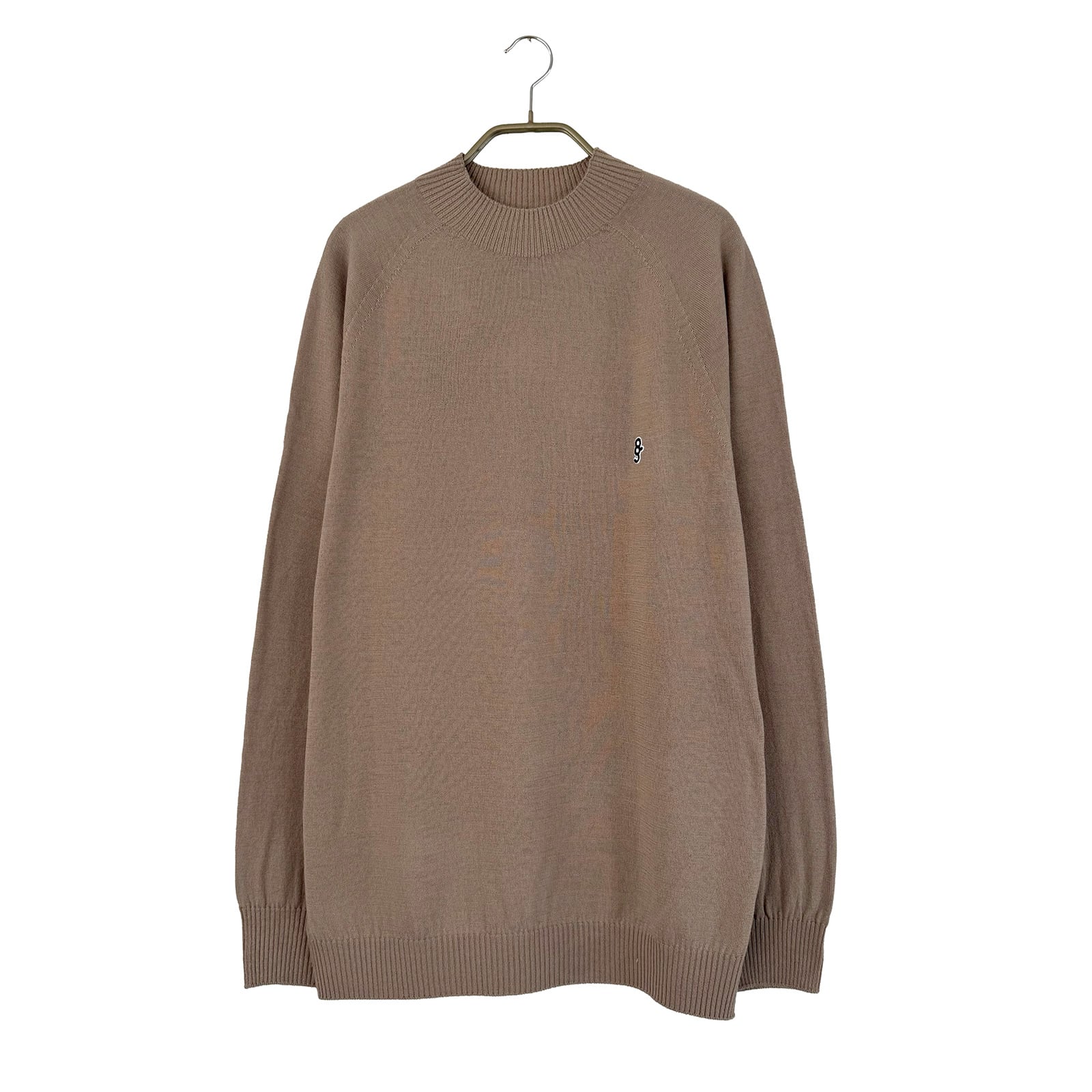MOCK NECK KNIT SWEATER -BEIGE-