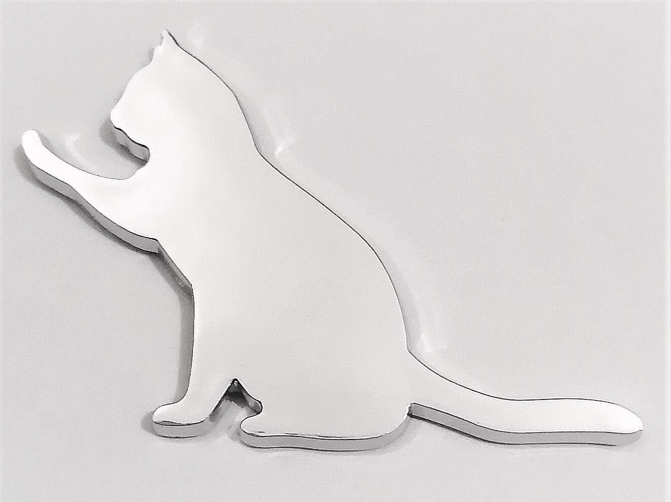 L-hotse タッチねこ 猫型 3D メッキエンブレム 車 ステッカ-