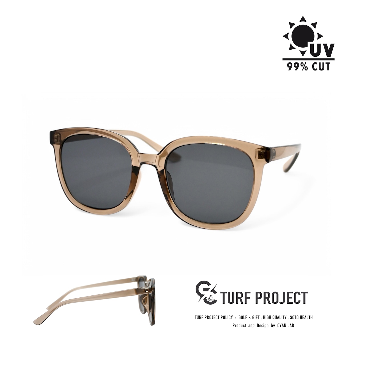 #AIRGRAM / GOLF&CITY サングラス /(形:ビッグシェイプ 色:ブラウン レンズ:グレー) / TPGC-9259-2