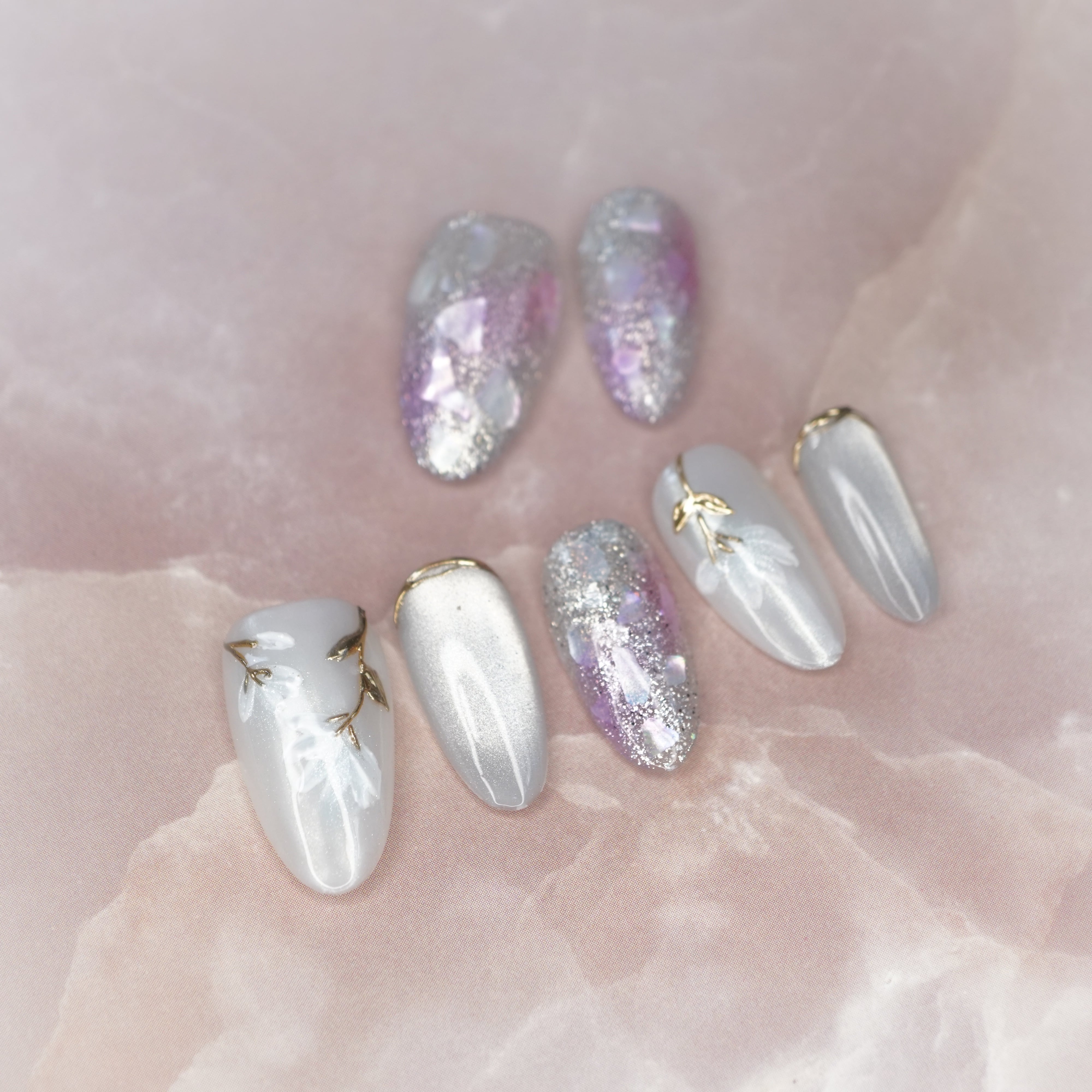 #583 プリズムフラワー/XY152 繰り返し使えるネイルチップ