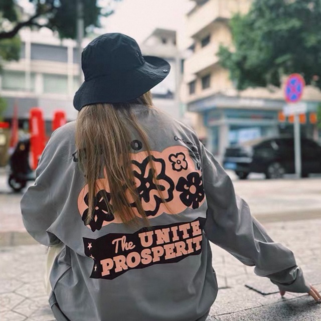 ヒップ丈 オーバーサイズ プリント long  sleeve ◆4col   BL0486