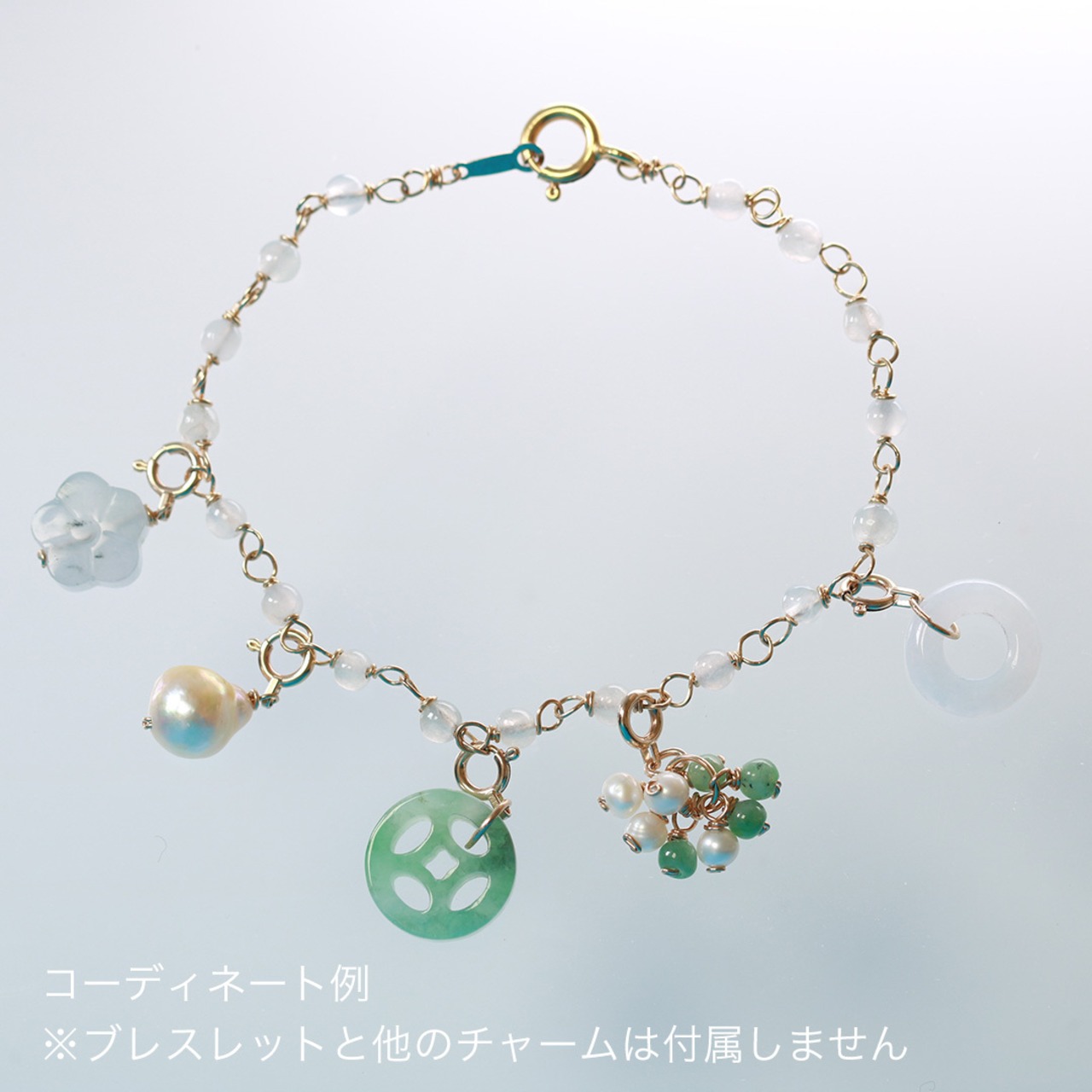 今季一押し！ マスカットのような翡翠チャーム！ K10 grapes G ペンダントトップ A貨翡翠 jd_pt1209