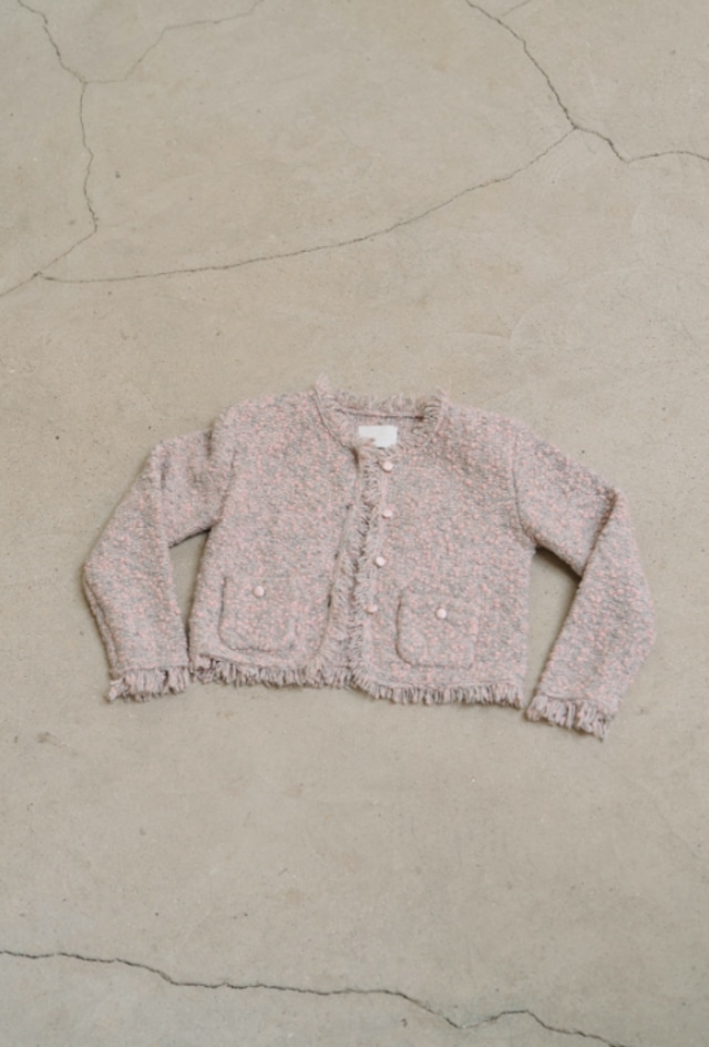 [flétta] flétta Tweed Knit Jacket_Pink Gray 正規品 韓国ブランド 韓国通販 韓国代行 韓国ファッション  fletta フレタ 日本 店舗