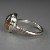 【１点もの】四分一銀リング #11 ルチルクォーツ