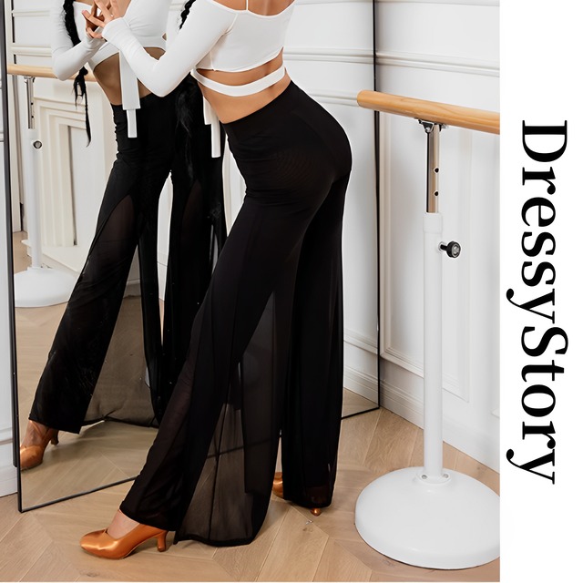 シアー スリット レオパードデザイン パンツ ds0275