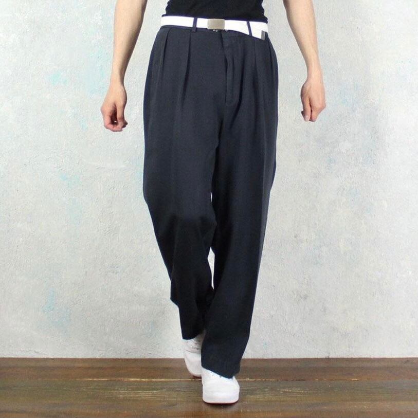 ワイドシルエット ラルフローレン 2タックスラックス Polo by Ralph Lauren 美シルエット 2タックテーパードスラックス【FF