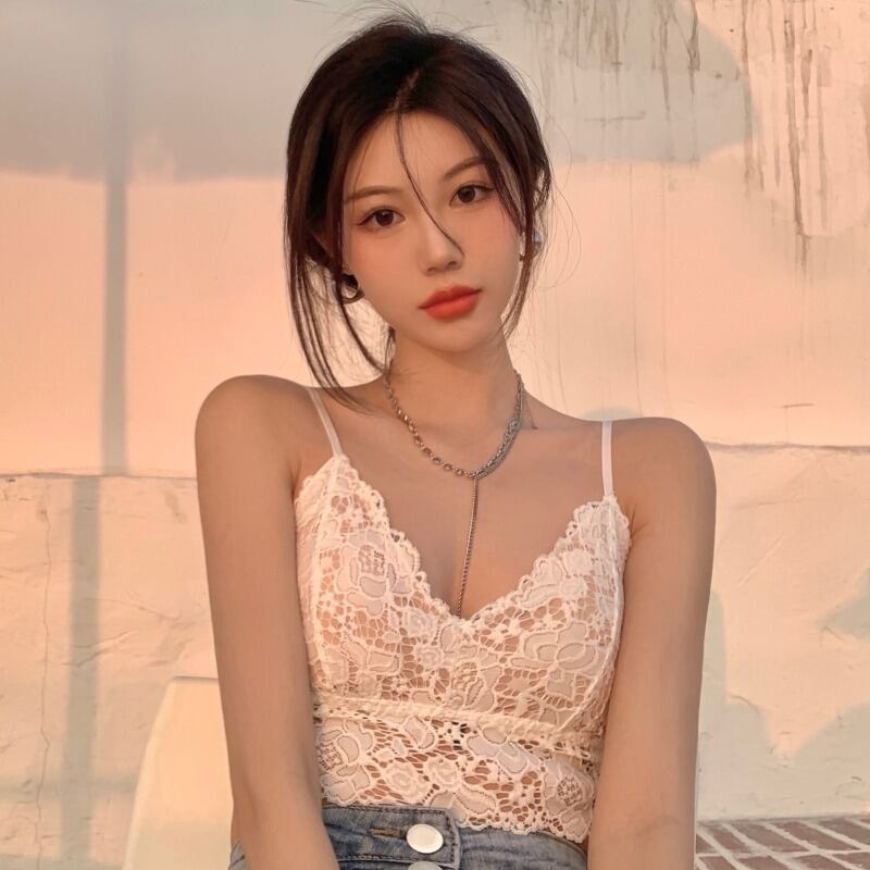 レーススプリングサマーショートホワイトバックトップス 春物 夏物 YY-ファッション23764500942