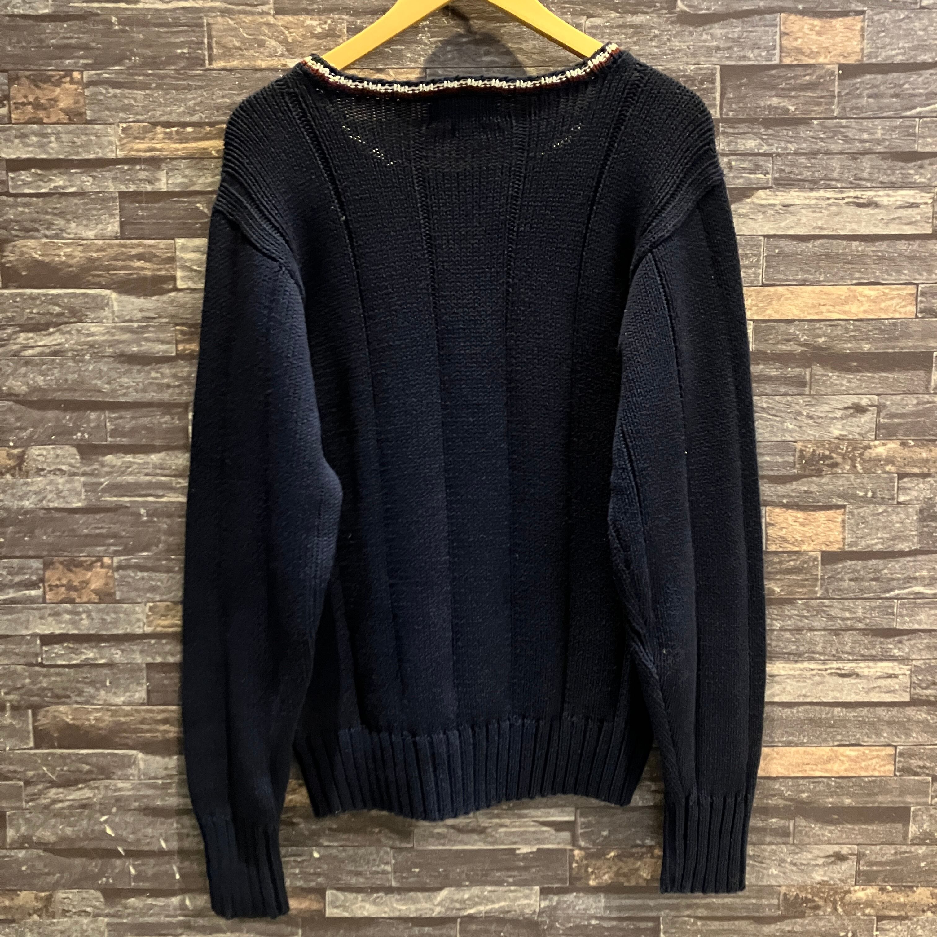 RALPH LAUREN COTTON RIB SWEATER NAVY 1990'S OLD | safarionline