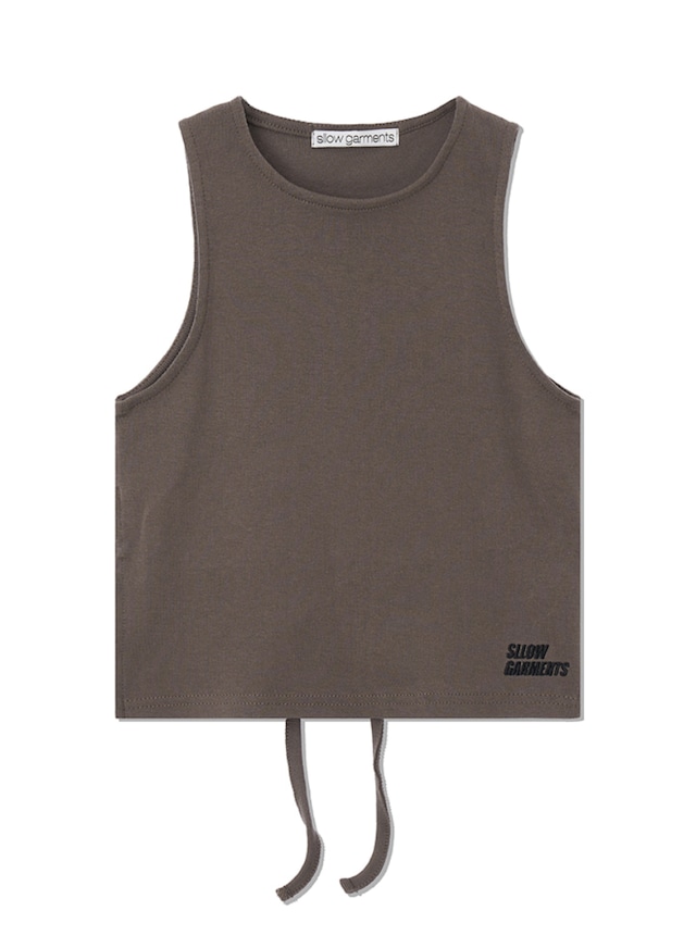 [sllow garments] BACK OPEN DOUBLE WAY TOP - BROWN 正規品 韓国ブランド 韓国代行 韓国通販 韓国ファッション スローガーメンツ sllowgarments