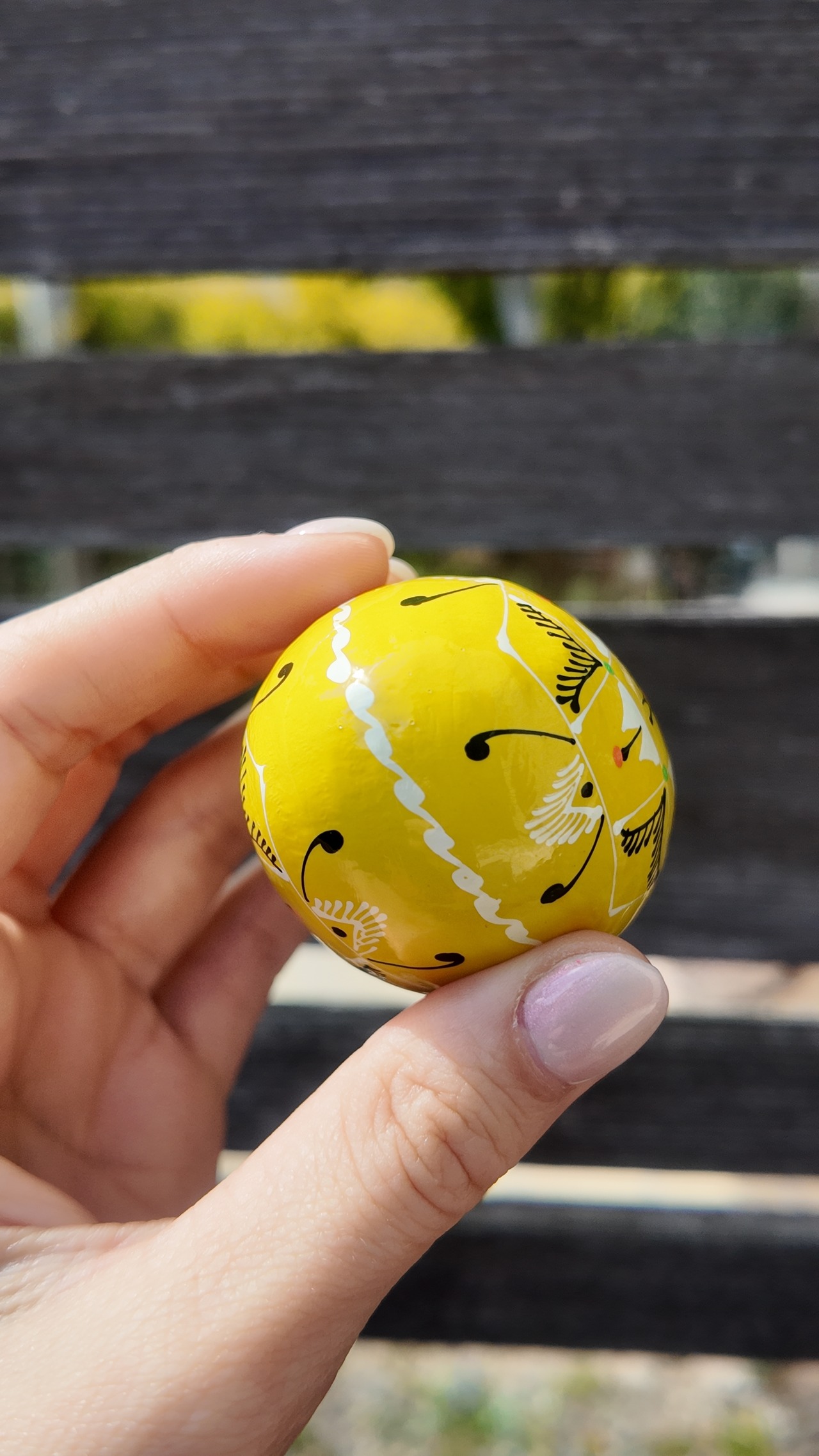 装飾用木製プィサンカ（イースターエッグ）with stand　コロミヤモデル - 7