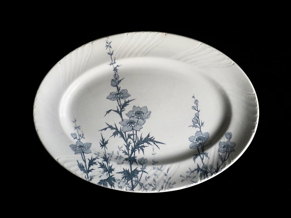 【美品】フランスアンティーク LUNEVILLE K&G OEILLETオーバル 美品】フランスアンティーク LUNEVILLE K&G OEILLETオーバル 美術品