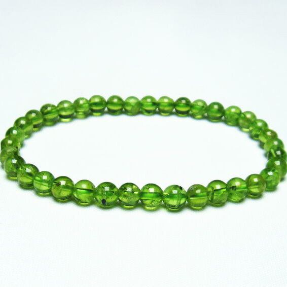 ペリドット ブレスレット 5mm 一点物 8月の誕生石 カンラン石 Peridot Bracelet メール便送料無料 [M便 1/10] 111-21855