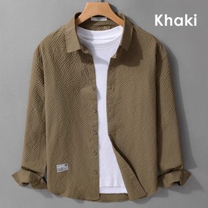 【M-3XL】Light Textured Long Sleeve Shirt / ライト テクスチャー 長袖 シャツ