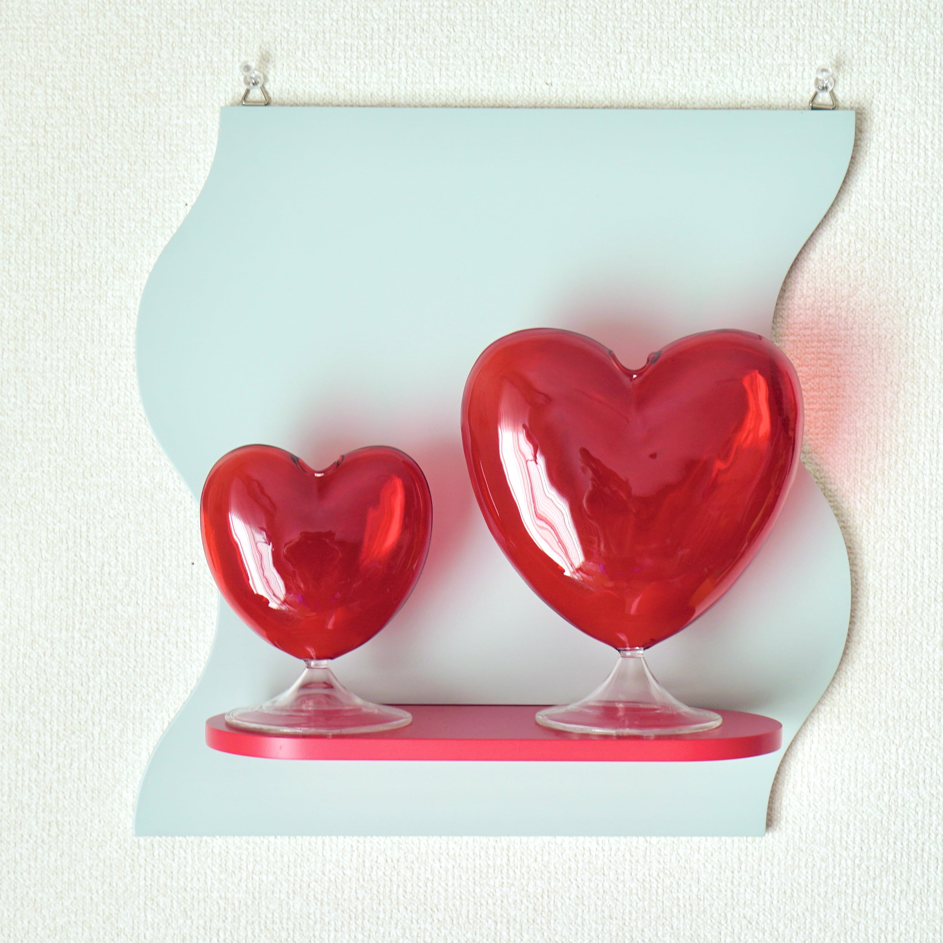 【COMOCO select】Glass Heart Flower Vase S