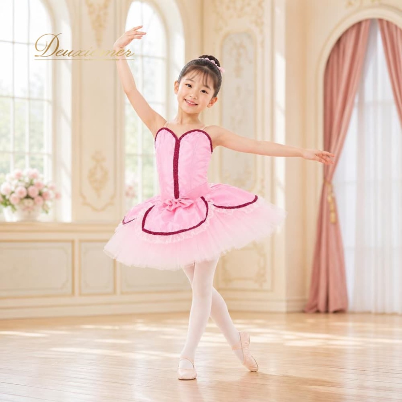 バレエ 衣装 Chacott チャコット チュチュ レオタード ピンク系 ピンク フリル レース リボン ジュニア 子供 発表会 コンクール かわいい パーティ 舞台衣装