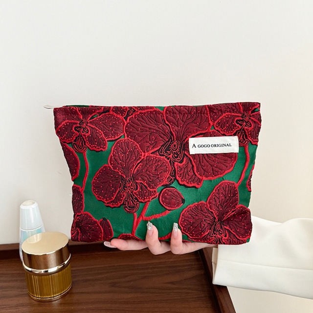 Large 3D floral pouch S1738