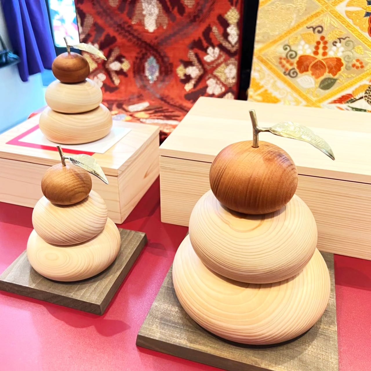 12/9 大安吉日お届け分 木の鏡餅／大 ご予約【 笹倉岳 木工