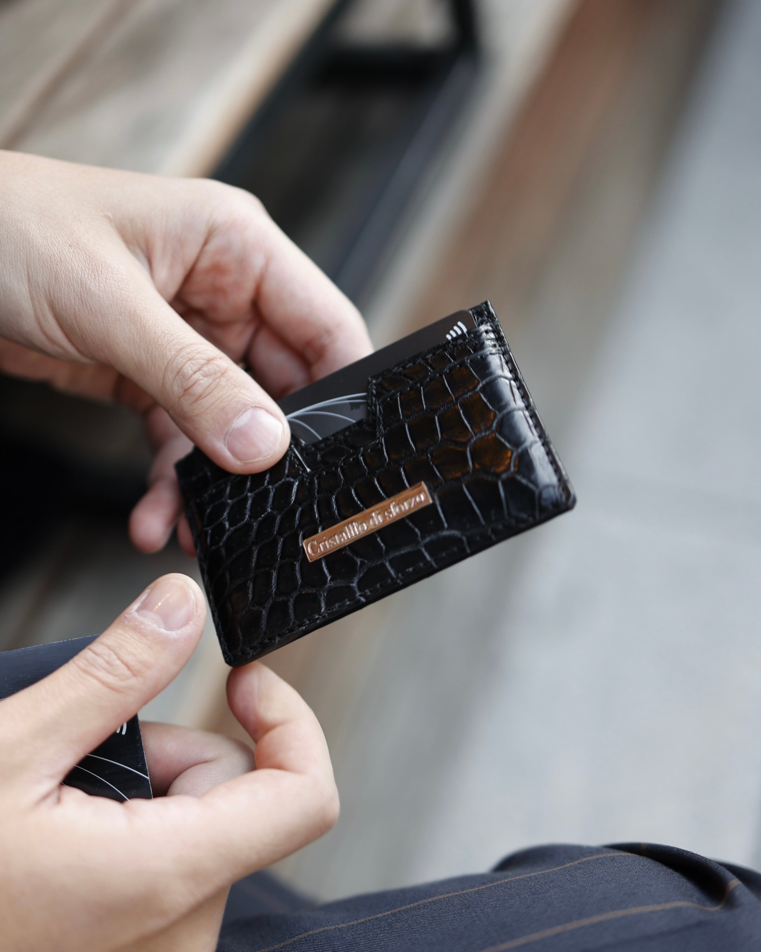 圧倒的高級感】Crocodile Porosus Card Case【最高級ポロサス】【送料