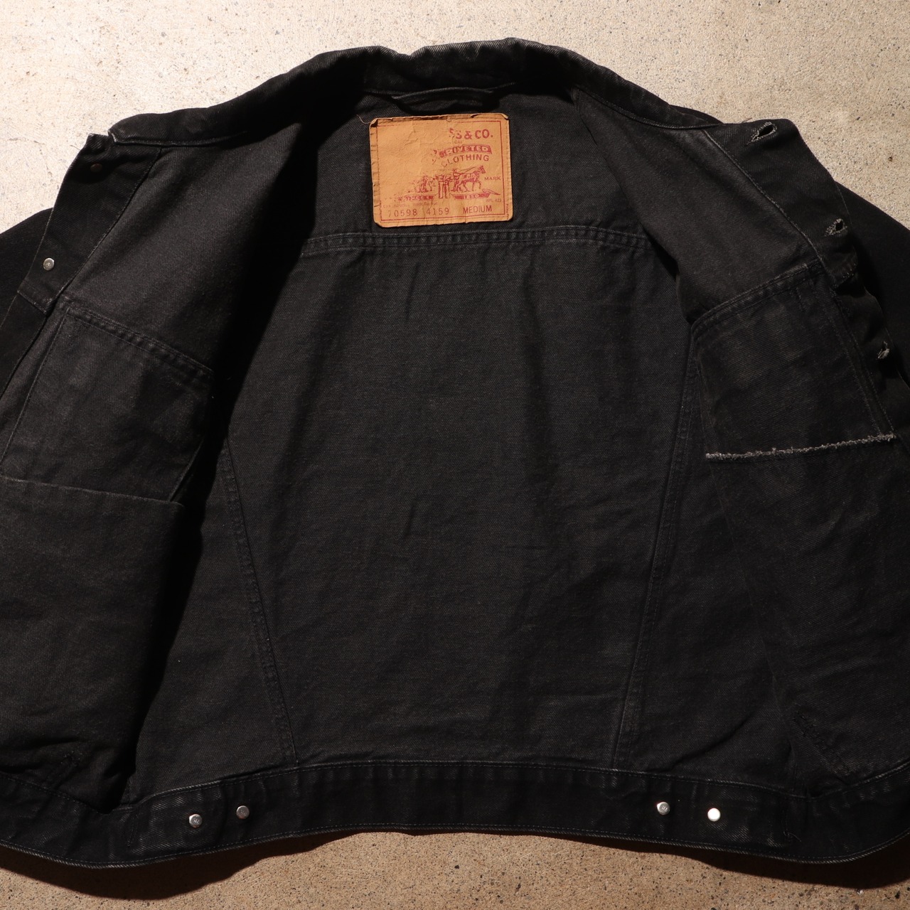 美品 M Levi’s 70598 USA 92年 サルファーブラック デニムジャケット リーバイス
