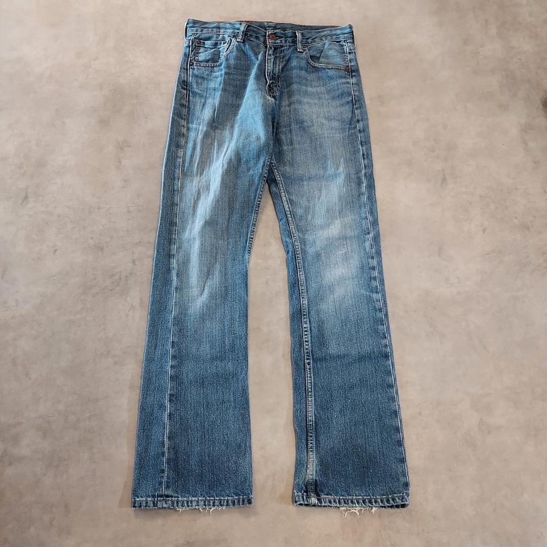 リーバイス527 Levis W30 フレア ブーツ 青 古着 ヒゲ 21639