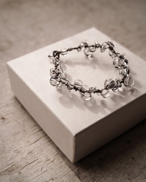 水晶ビーズブレスレットねじり編み3.4.6.8mm