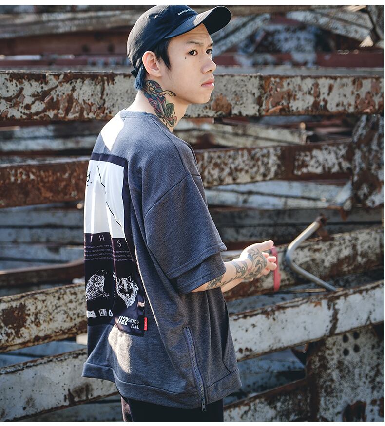 全2色 Tシャツ カットソー プリント カジュアル ストリート 