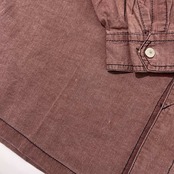 VENT RIMINI ステッチ デザイン ダブルポケット 長袖シャツ /赤褐色系 メンズ